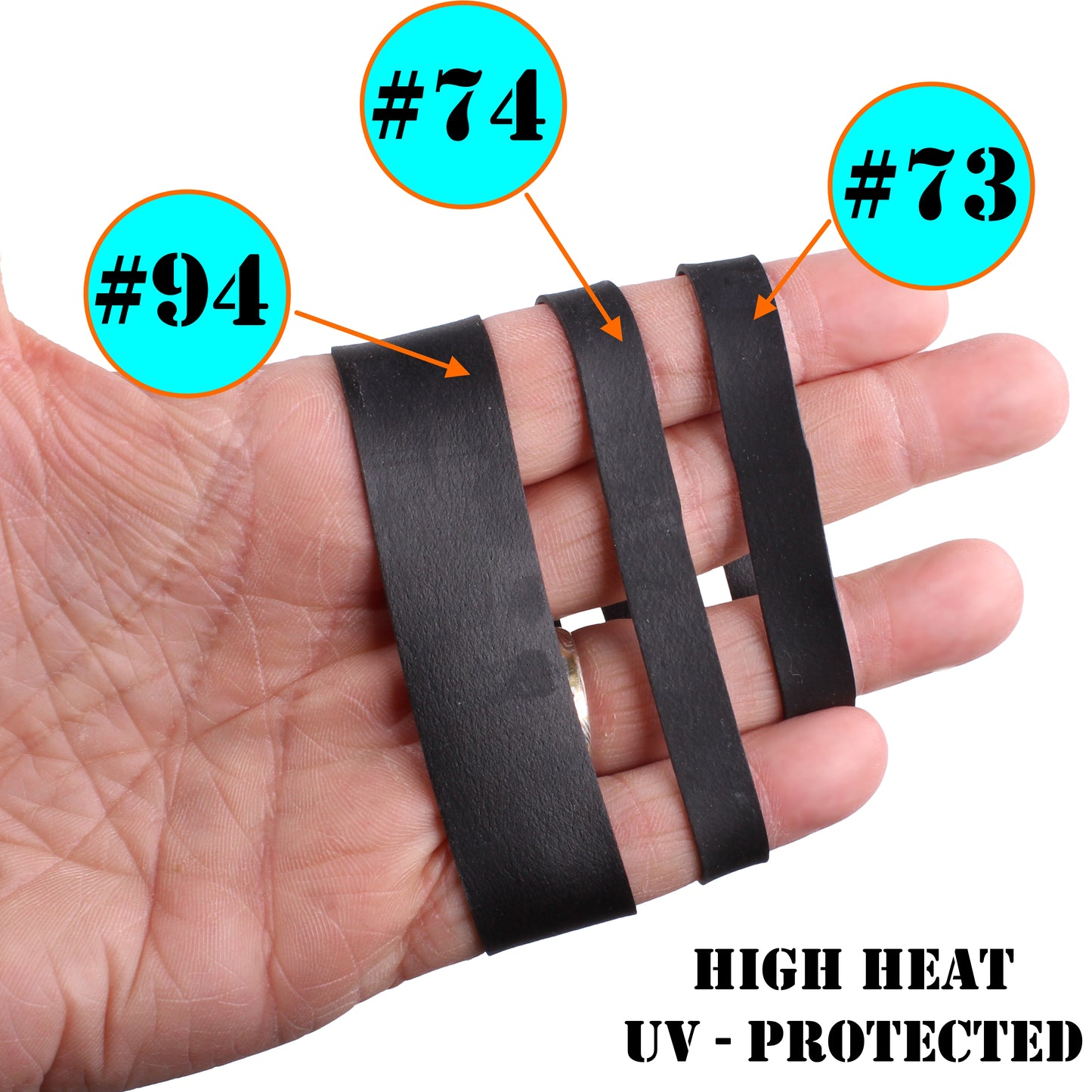 #94 Black Rubber Bands (3-1/2" Long x 3/4" W)