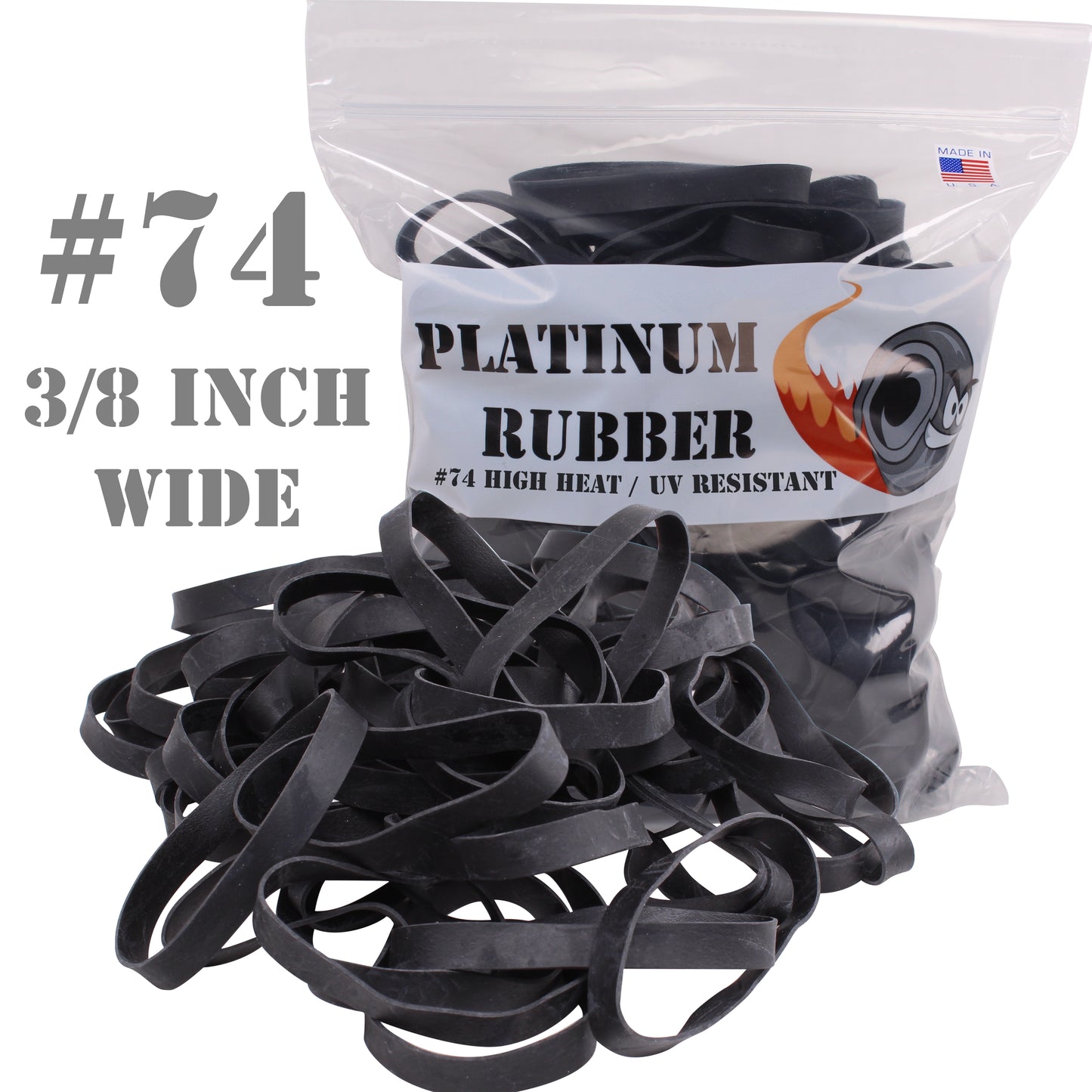 #74 Black Rubber Bands(3-1/2" Long x 3/8" W)