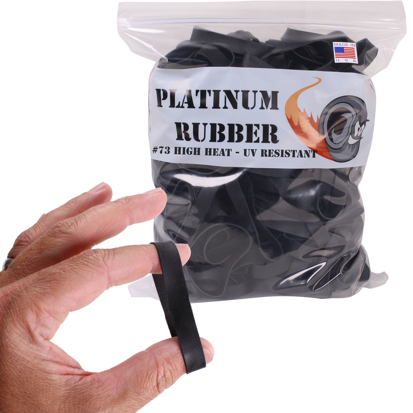 #73 Black Rubber Bands (3" Long x 3/8" W)