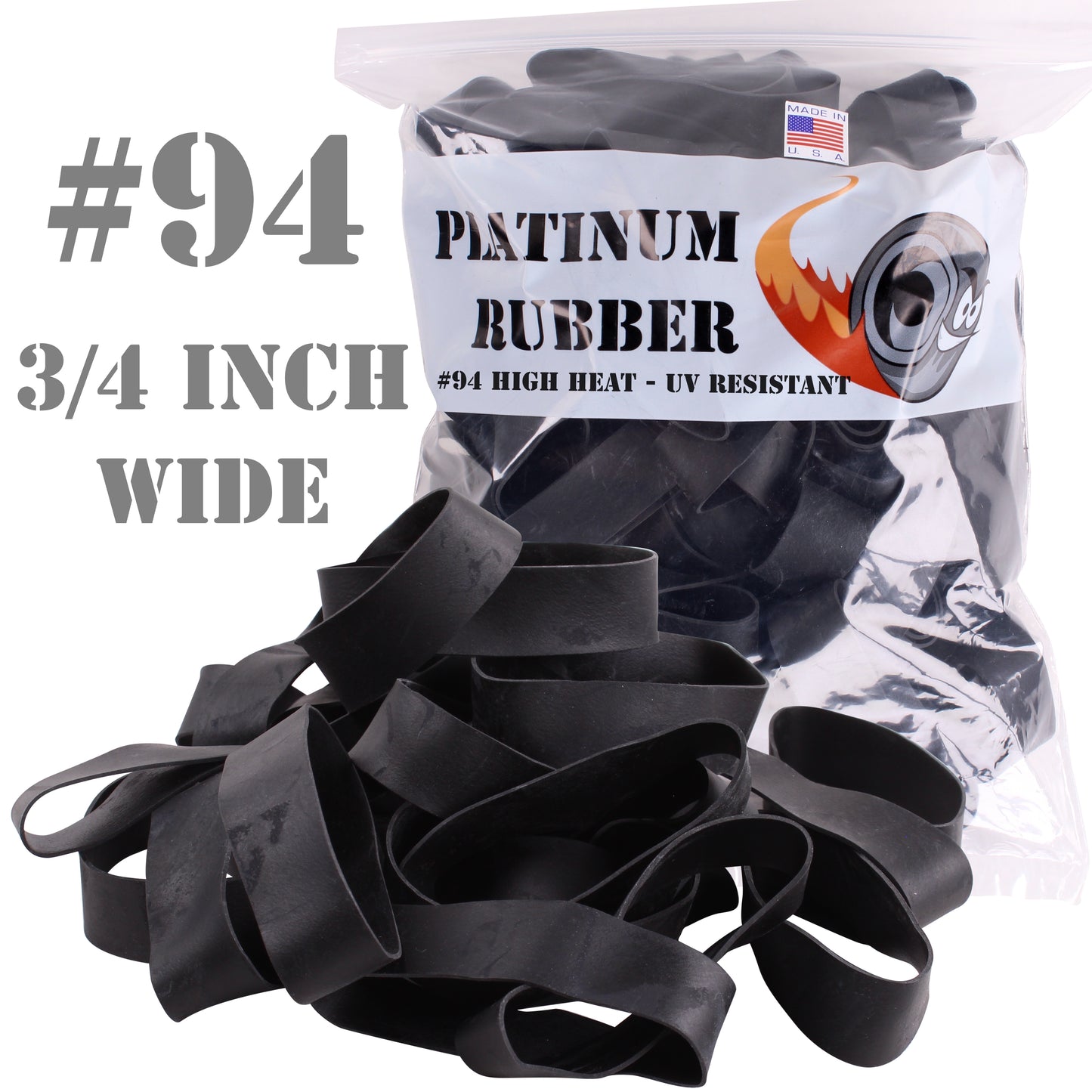 #94 Black Rubber Bands (3-1/2" Long x 3/4" W)