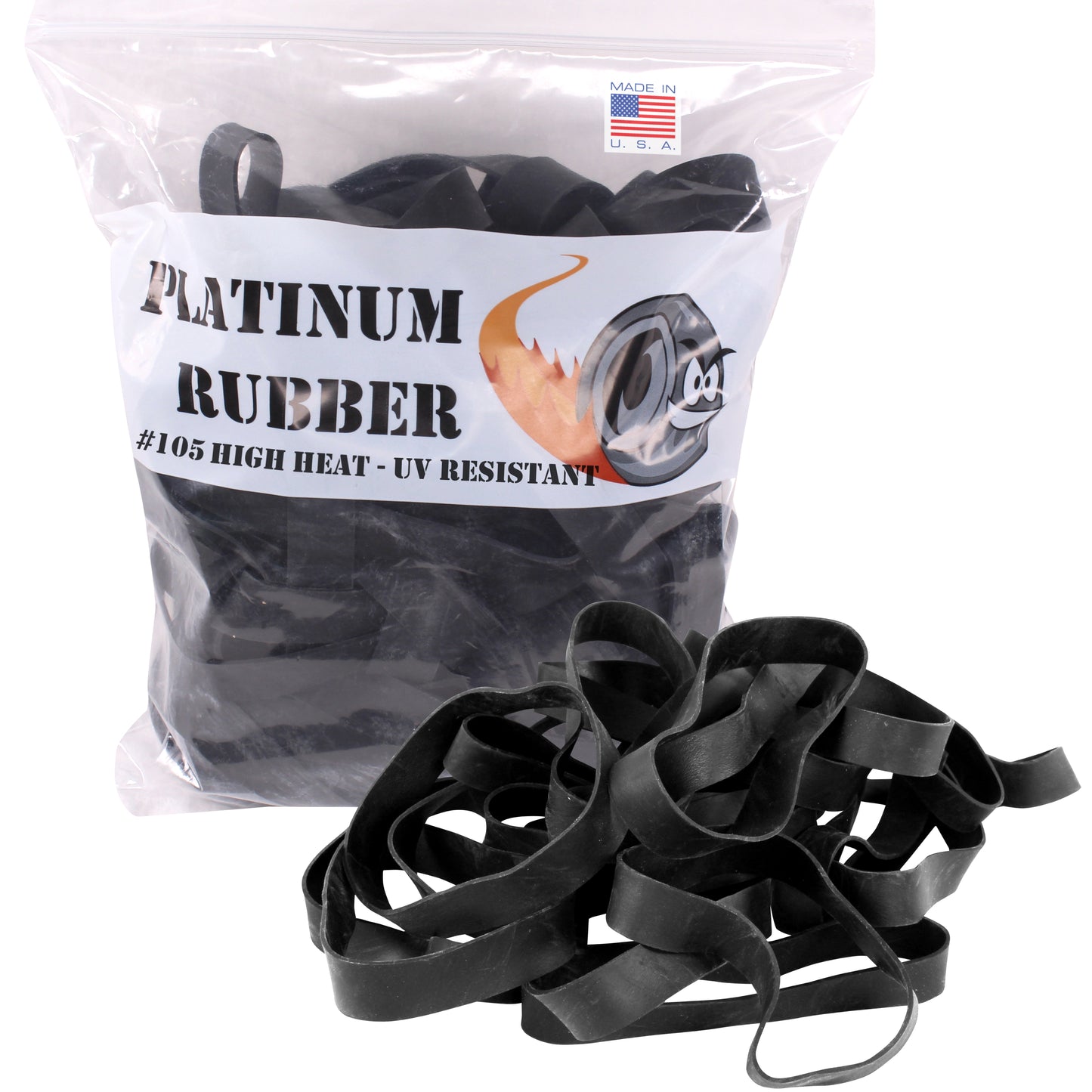 #105 Black Rubber Bands (5" x 5/8")