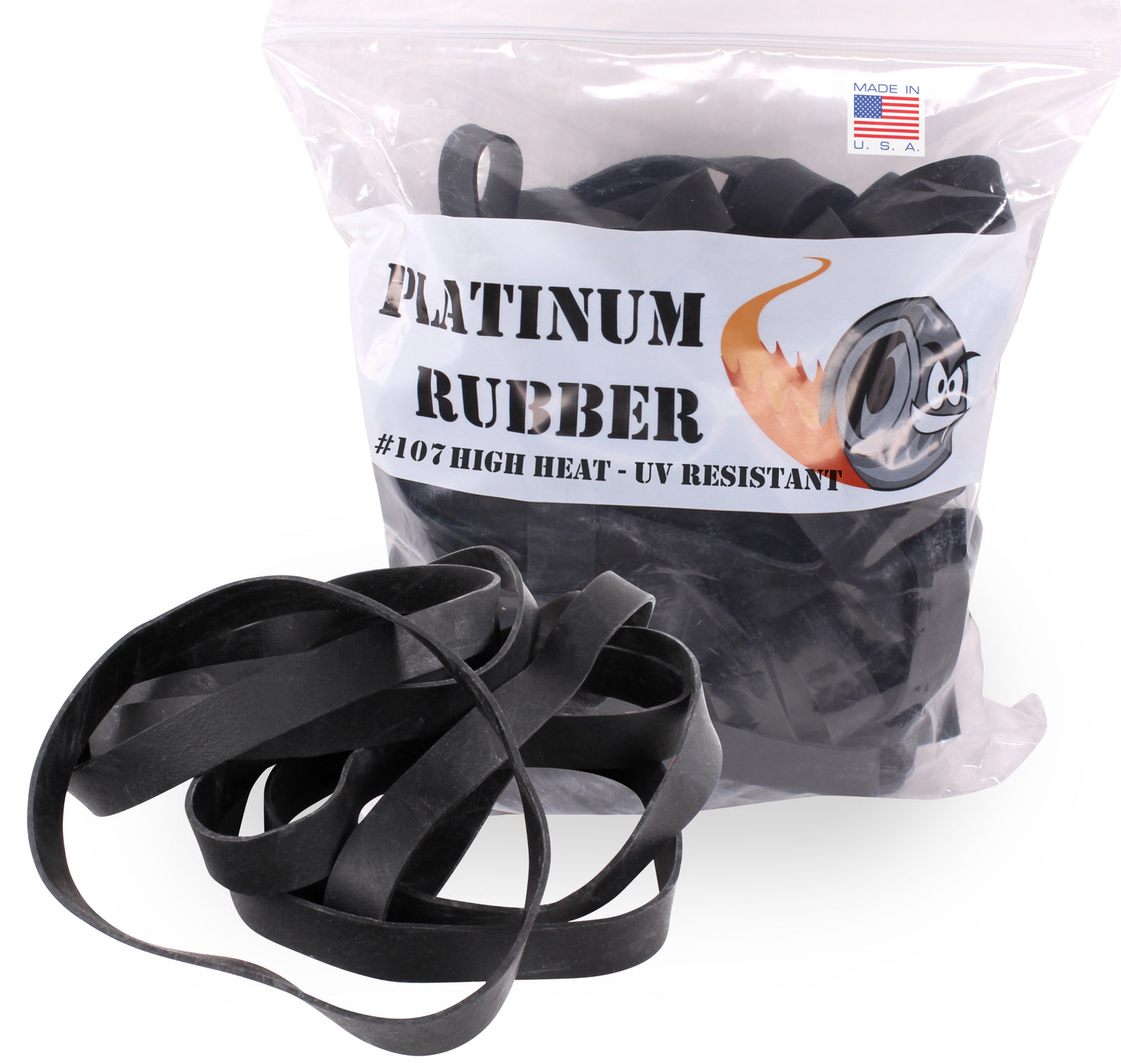 #107 Black Rubber Bands (7" x 5/8")