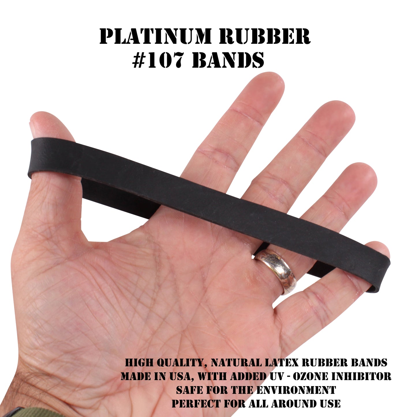 #107 Black Rubber Bands (7" x 5/8")