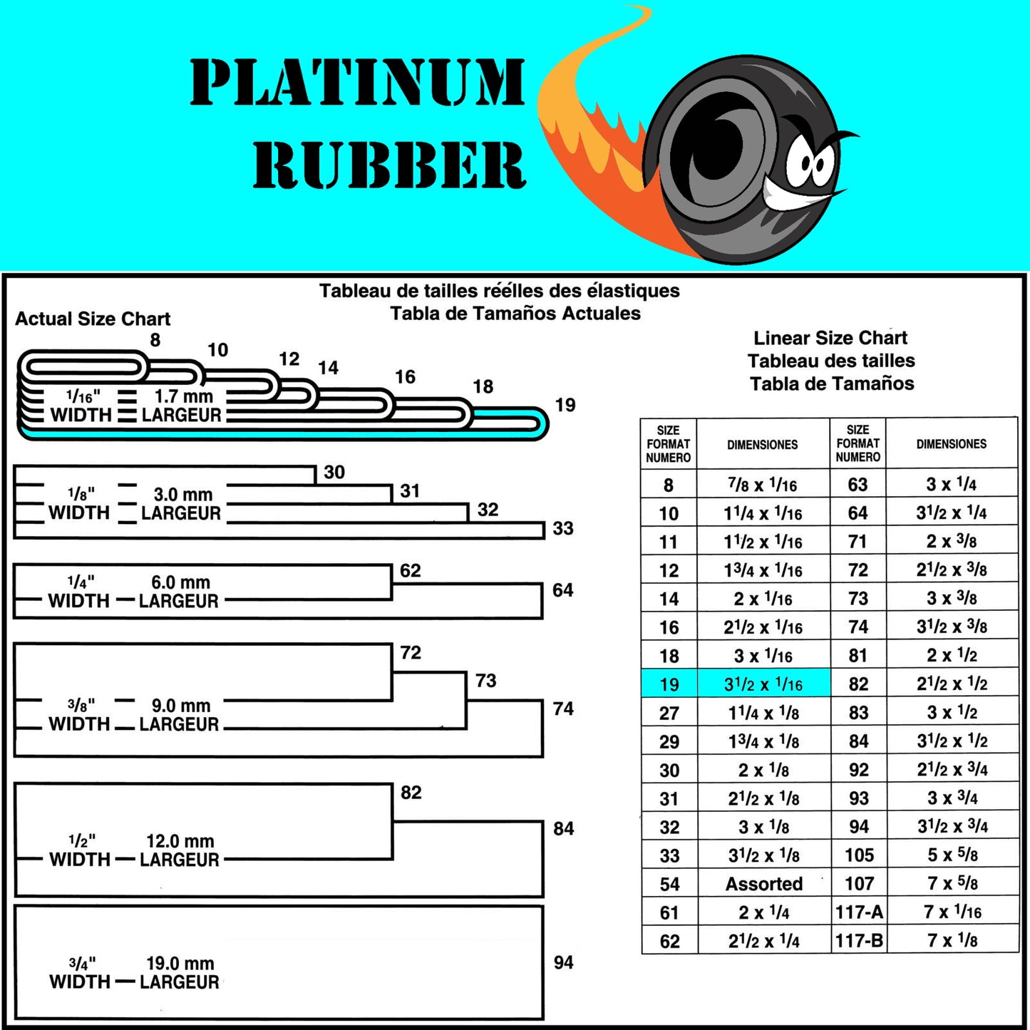 #19 Black Rubber Bands (3.5" x 1/16")