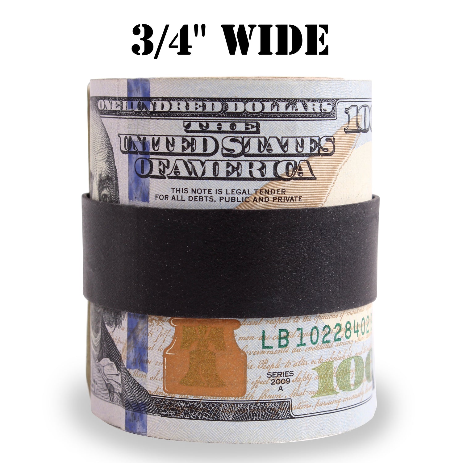 #94 rubber bands wrapped around 100 dollar bills