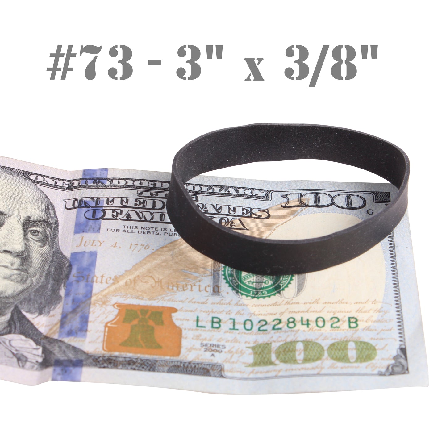 #73 Black Rubber Bands (3" Long x 3/8" W)