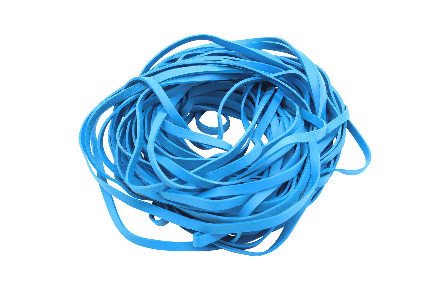 #17 Blue rubber bands coiled up