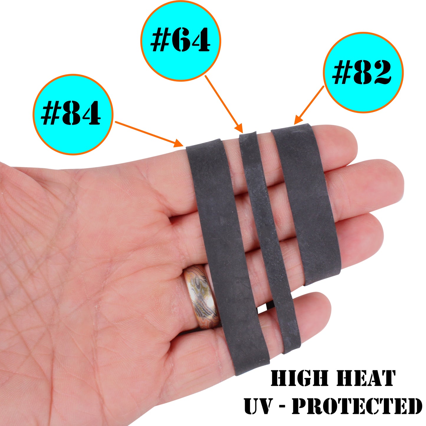 #84 Black Rubber Bands (3.5" x 1/2")