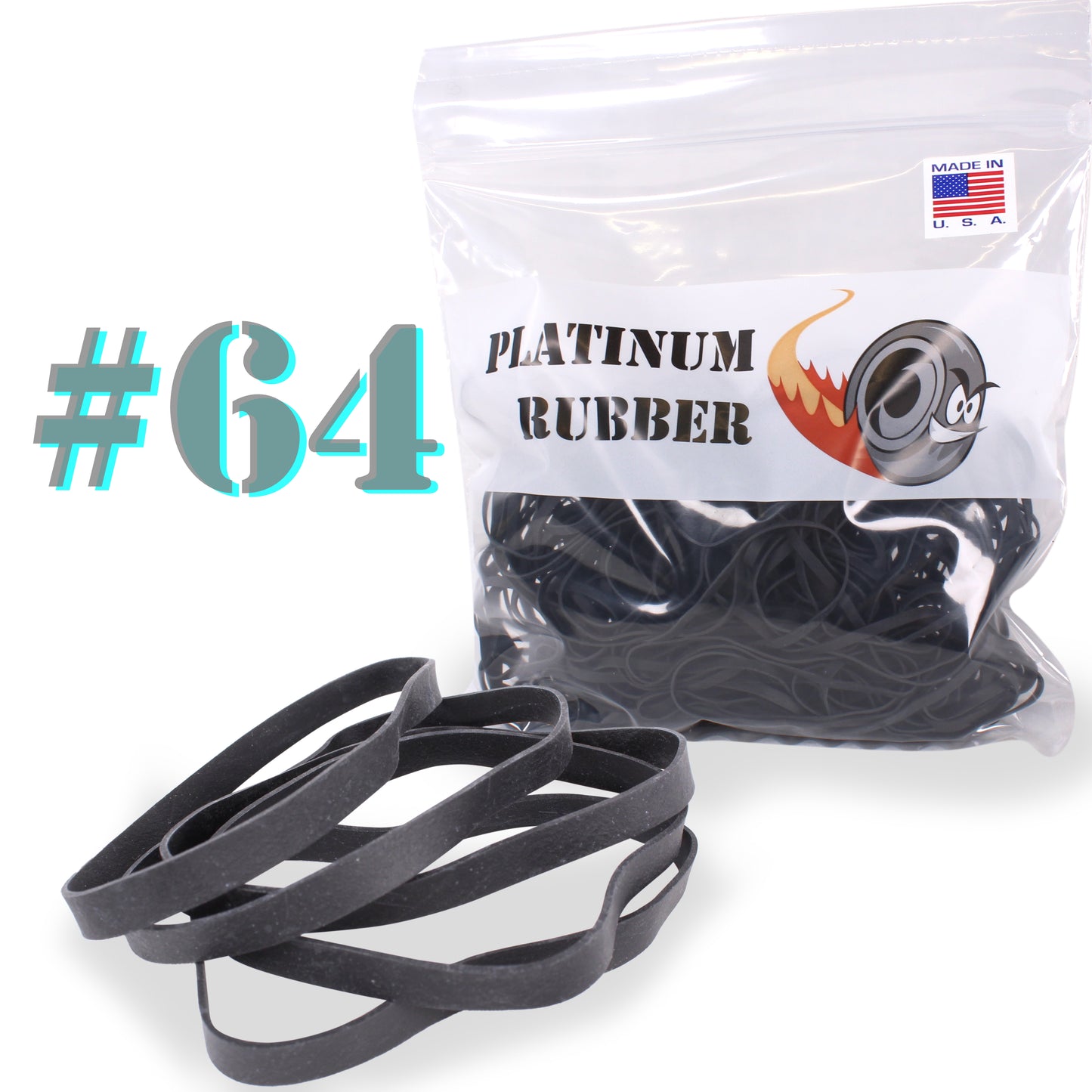 #64 Black Rubber Bands (3.5" x 1/4")