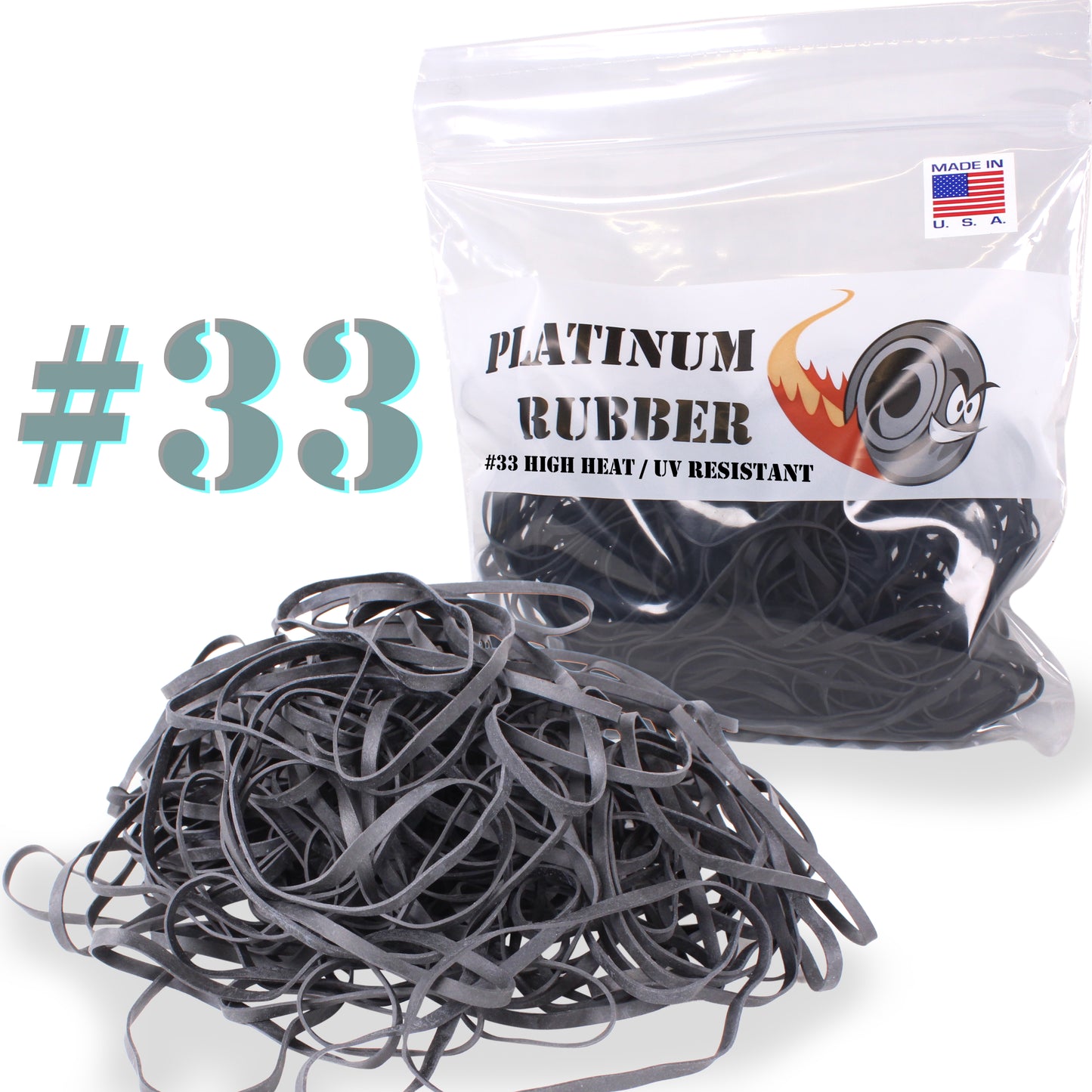 #33 Black Rubber Bands (3.5" x 1/8")