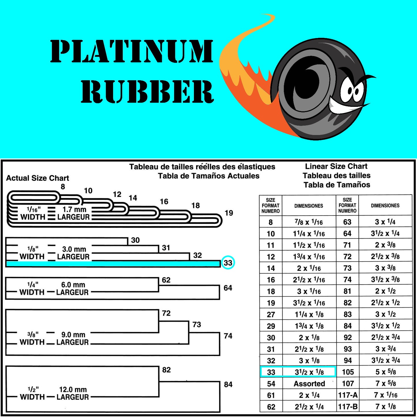 #33 Black Rubber Bands (3.5" x 1/8")