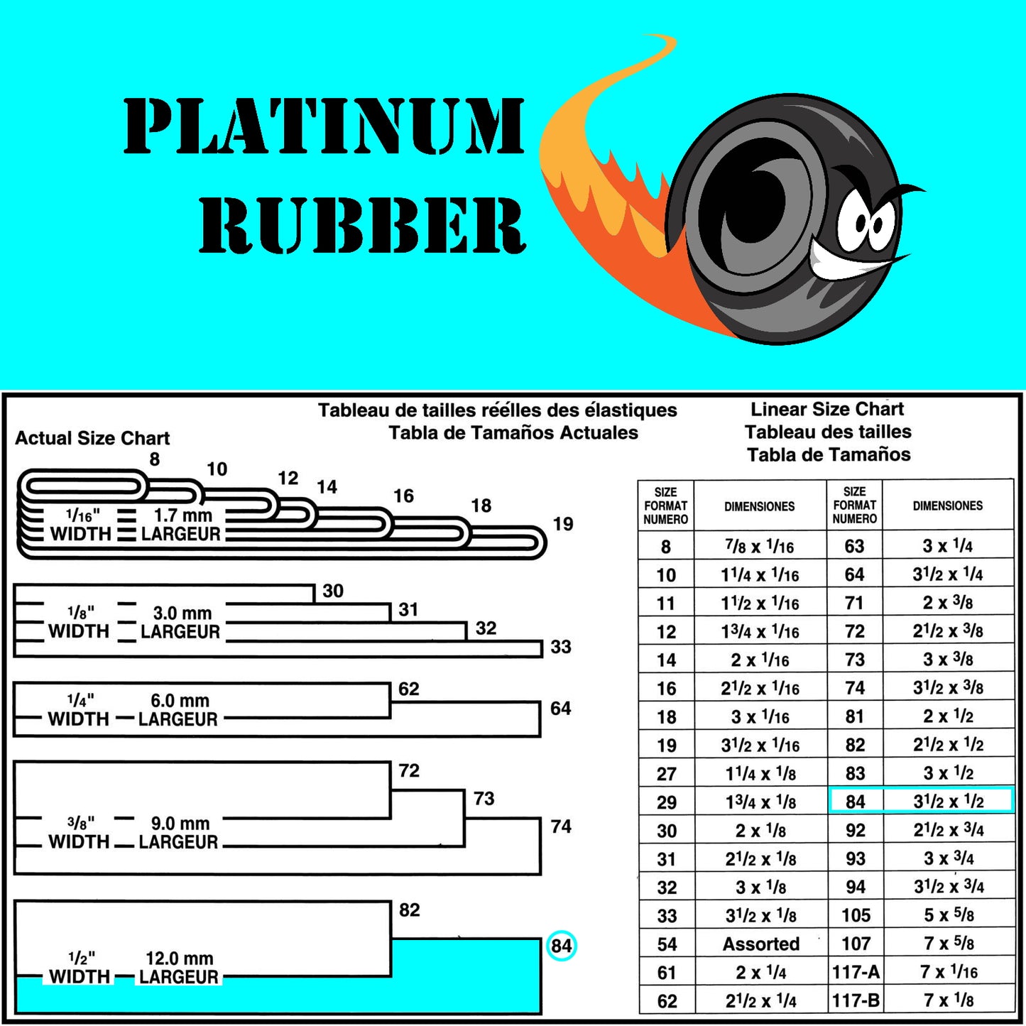 #84 Black Rubber Bands (3.5" x 1/2")