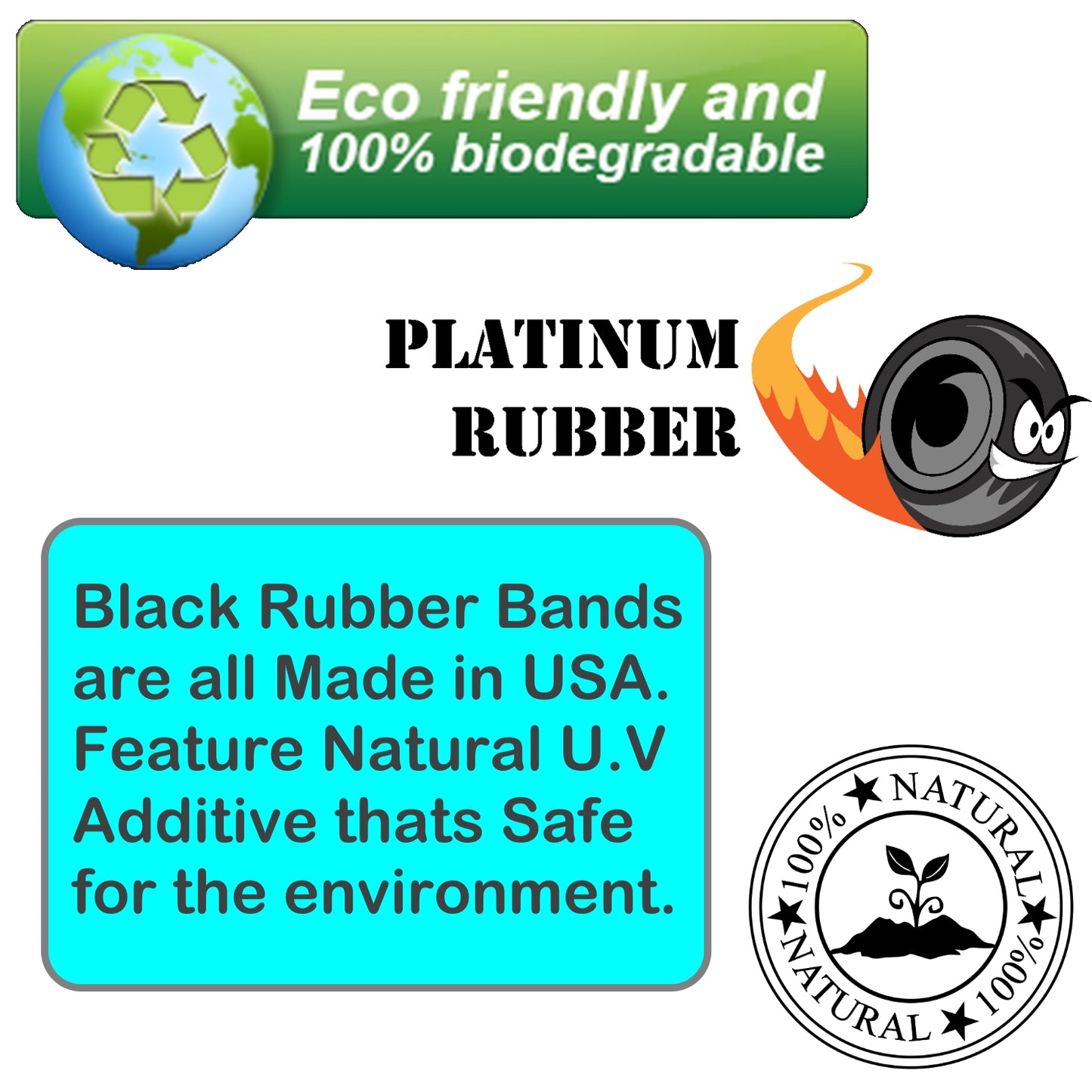 #32 Black Rubber Bands (3" x 1/8")
