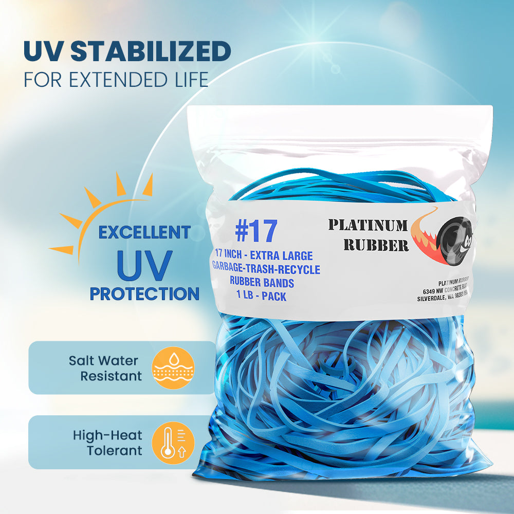 #17 Large Rubber Bands Bulk, Garbage/Trash Can Size