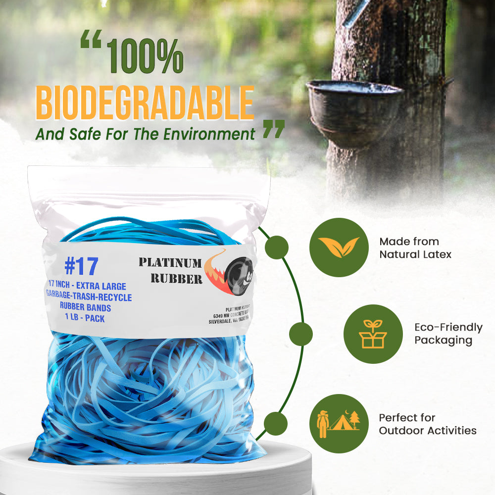 #17 Large Rubber Bands Bulk, Garbage/Trash Can Size