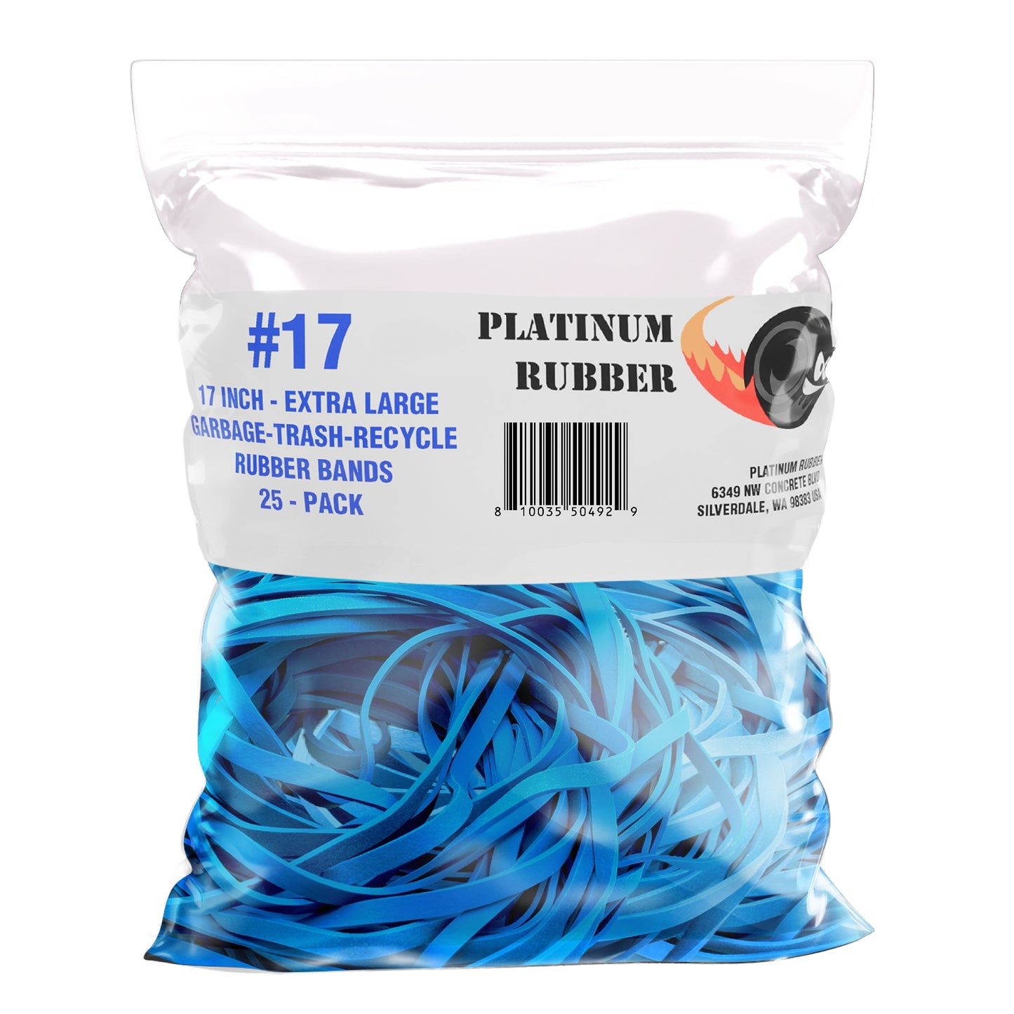 #17 Large Rubber Bands Bulk, Garbage/Trash Can Size