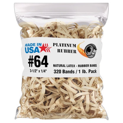 #64 Postal Rubber Bands Beige/Tan (3.5" x 1/4")