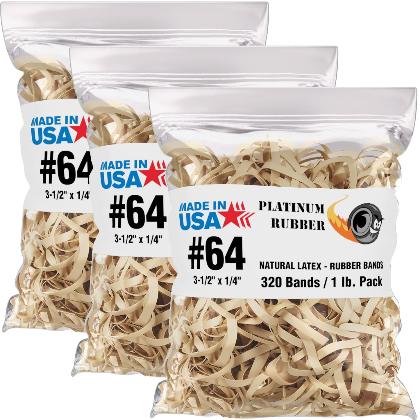 #64 Postal Rubber Bands Beige/Tan (3.5" x 1/4")