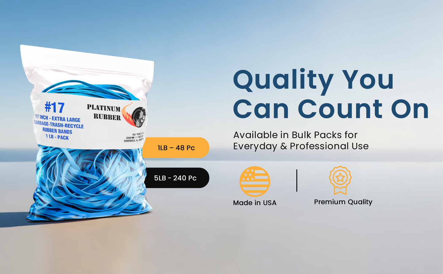 #17 Large Rubber Bands Bulk, Garbage/Trash Can Size