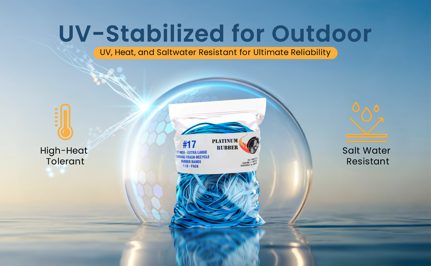 #17 Large Rubber Bands Bulk, Garbage/Trash Can Size