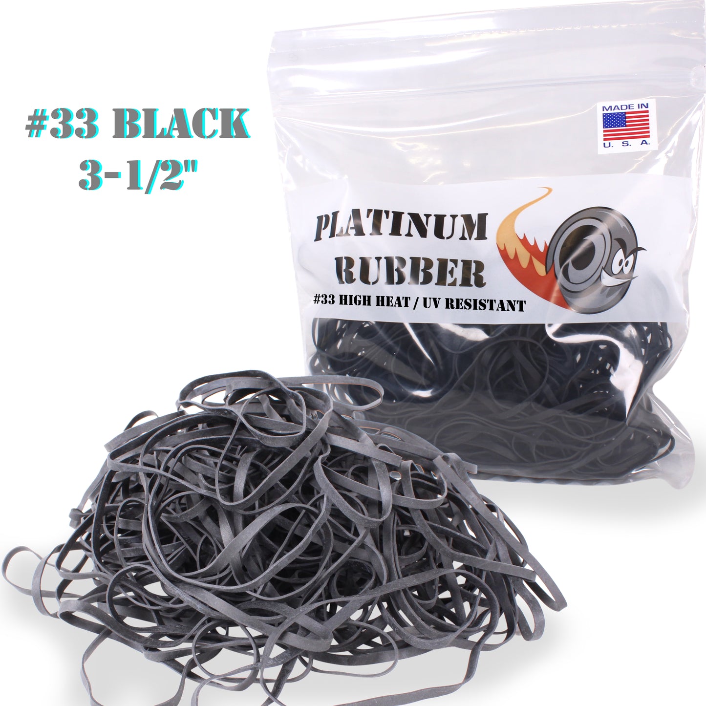 #33 Black Rubber Bands (3.5" x 1/8")
